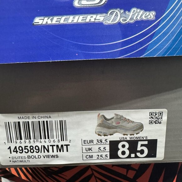 Skechers Womens Dlites Bold Views Sneaker White Size 8.5 M - Picture 6 of 6